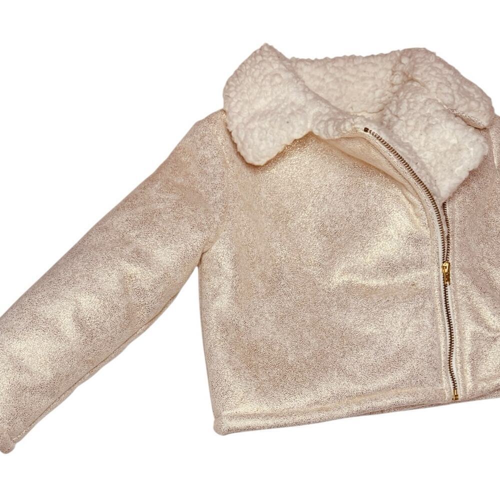 OshKosh Genuine Kids Toddler Coat Rose Gold Sherpa Lined 3T Boujie Luxe - Picture 2 of 10